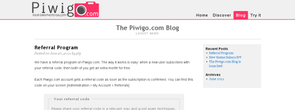 Piwigo.com gets its own blog, powered by WordPress